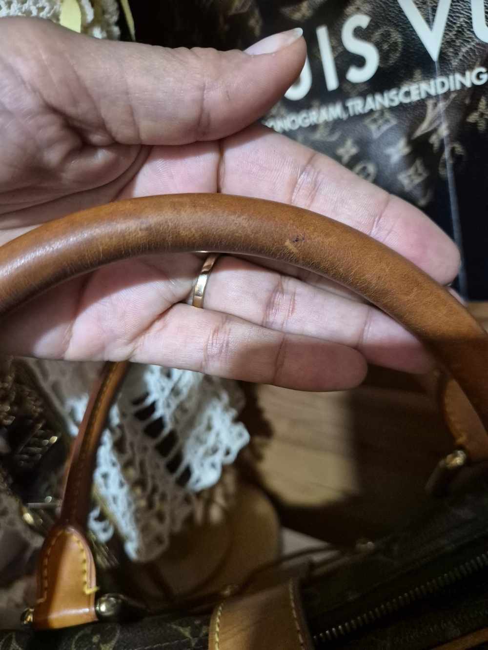 Louis Vuitton Brown Monogram Canvas Satchel with Vachetta Leather Trim - Picture 5 of 10